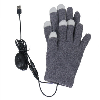 MH-1005G Erwärmte Handschuhe aus Fernen Infrarot-Kohlefaser, Touchscreen-Vollfinger, USB 5V 6W - Laptop, IPhone, Power Bank, PC, Wellenlänge 8 - 15 μm (Gesunder Bereich: 4 - 14 μm); Grau