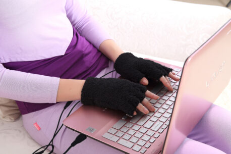 MH-1000 Erwärmte Wärmende Handschuhe aus Fernen Infrarot-Kohlefaser, Halbfinger, USB 5V 6W - Laptop, Power Bank, PC, Wellenlänge 8 - 15 μm (Gesunder Bereich: 4 - 14 μm); Schwarz-21 x 12 cm – Bild 4